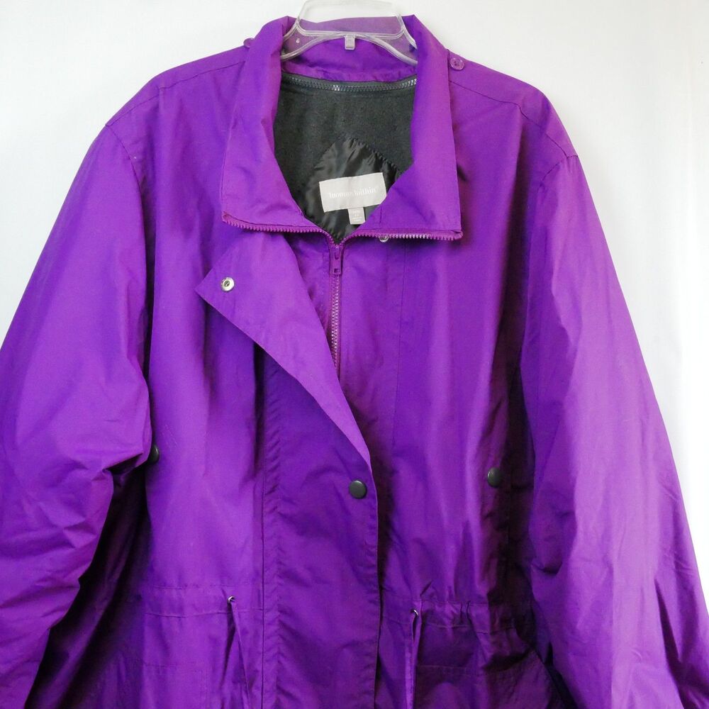 Woman Within Purple Jacket 34/36 4X Front Zip Fleece Lined - Picture 2 of 15